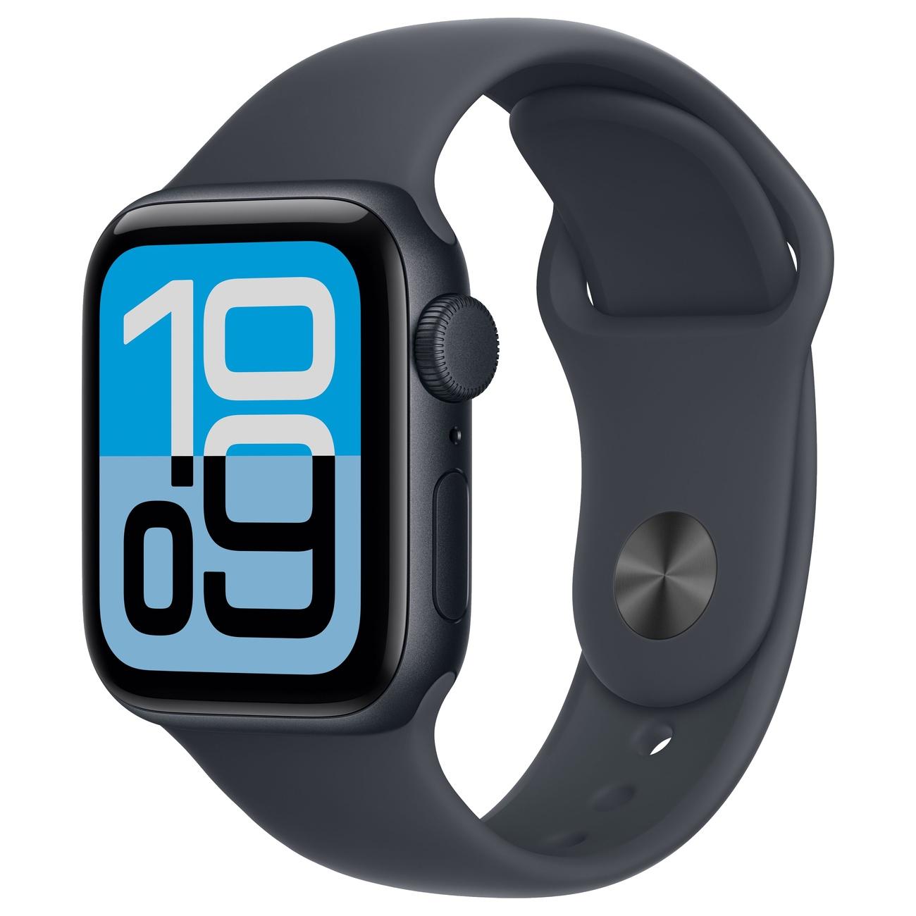 Apple Watch SE 3 (2025), 40мм алюминиевый корпус "Темная ночь", спортивный ремешок "Темная ночь" S/M (MEH94)