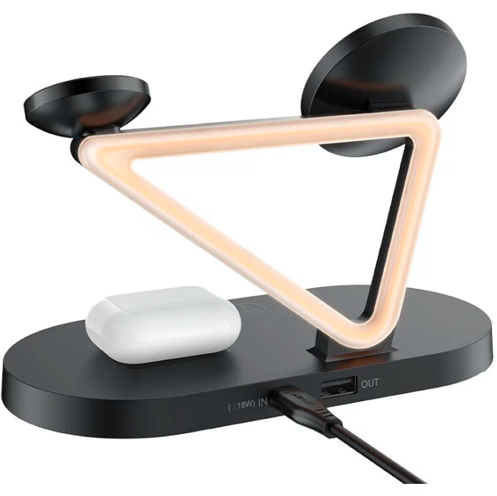 Зарядная станция ACEFAST  3 в 1 Desktop Wireless Charging Holder E9: iPhone, Airpods,iWatch 35W, черная