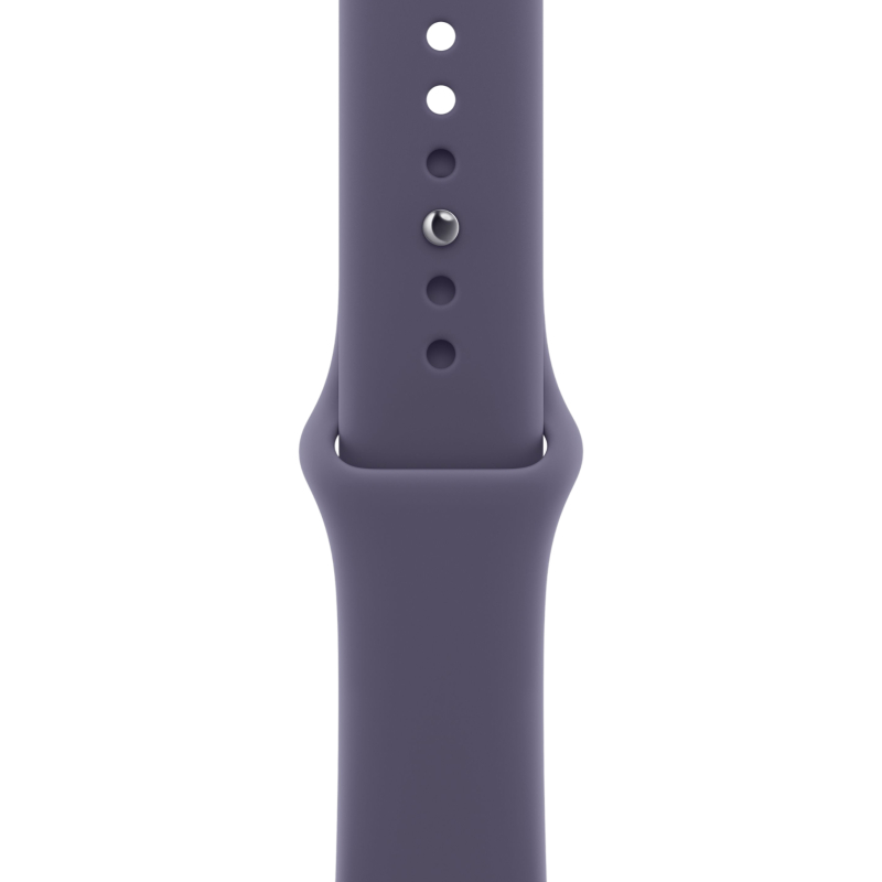 Apple Watch Series 11 GPS 42мм, корпус серебристого цвета, фиолетовый спортивный ремешок S/M (MEU64LW/A)